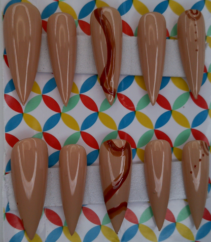 Brown Abstract Long Stiletto