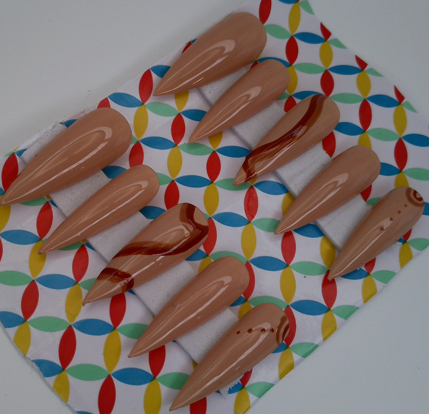 Brown Abstract Long Stiletto